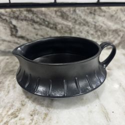 Vintage Retro Mcm Black Stoneware Creamer 