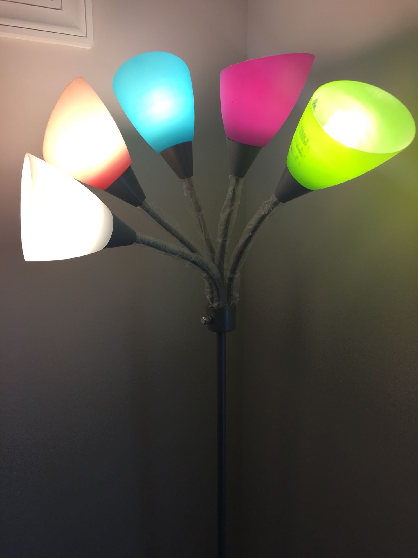 Multicolored 5 light floor lamp