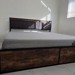 King Size Bed Frame And Matress!!! Barely Used