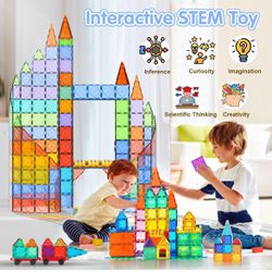 42PCS Magnetic Tiles,Magnetic Building Blocks for Kids Age 3 4 5 6 7 8,Toddler Montessori STEM Senso