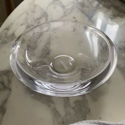 Rare Vintage Orrefors Sweden Crystal Art Glass Signed Catchall Dish Bowl MCM Mid Century Modern