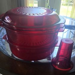 Tupperware Cranberry Micoware Stack COOKER