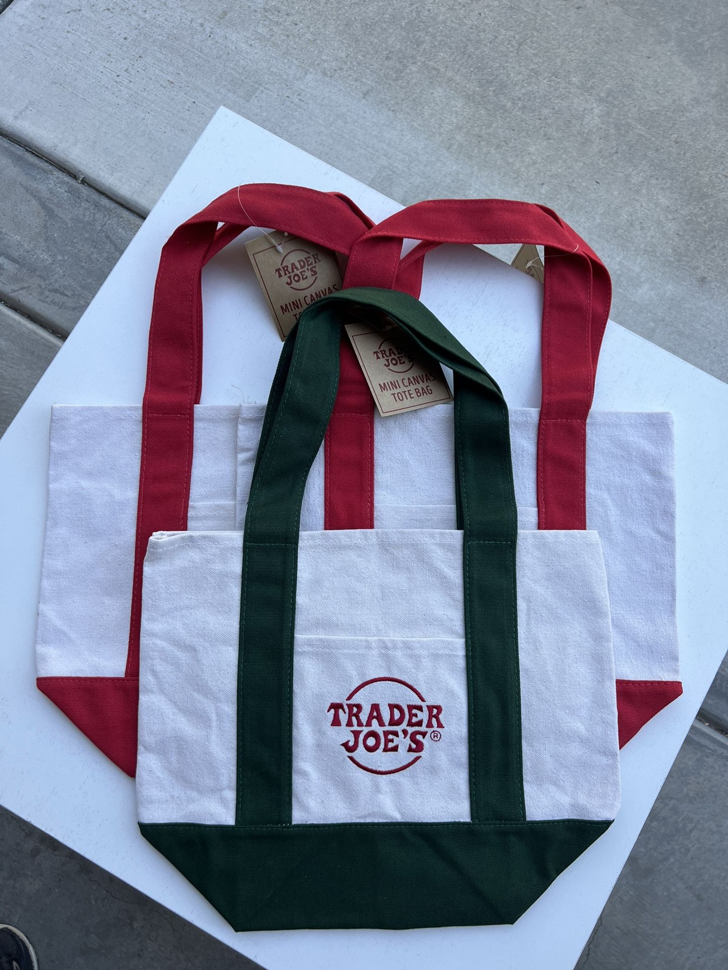 Trader Joe’s Limited Edition Mini Canvas Tote Bags- Set Of 3