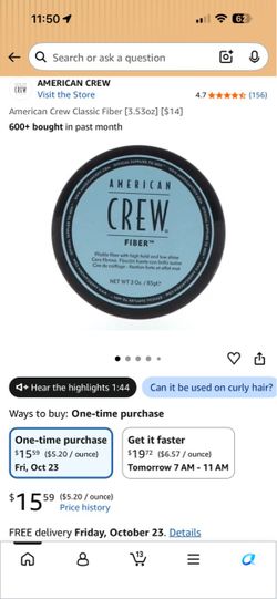 American Crew Fiber Hair Styling Wax 3oz