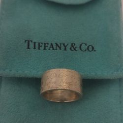 Tiffany & Co. "Notes" Sterling 925 Wide Band Ring Size 6.5-7