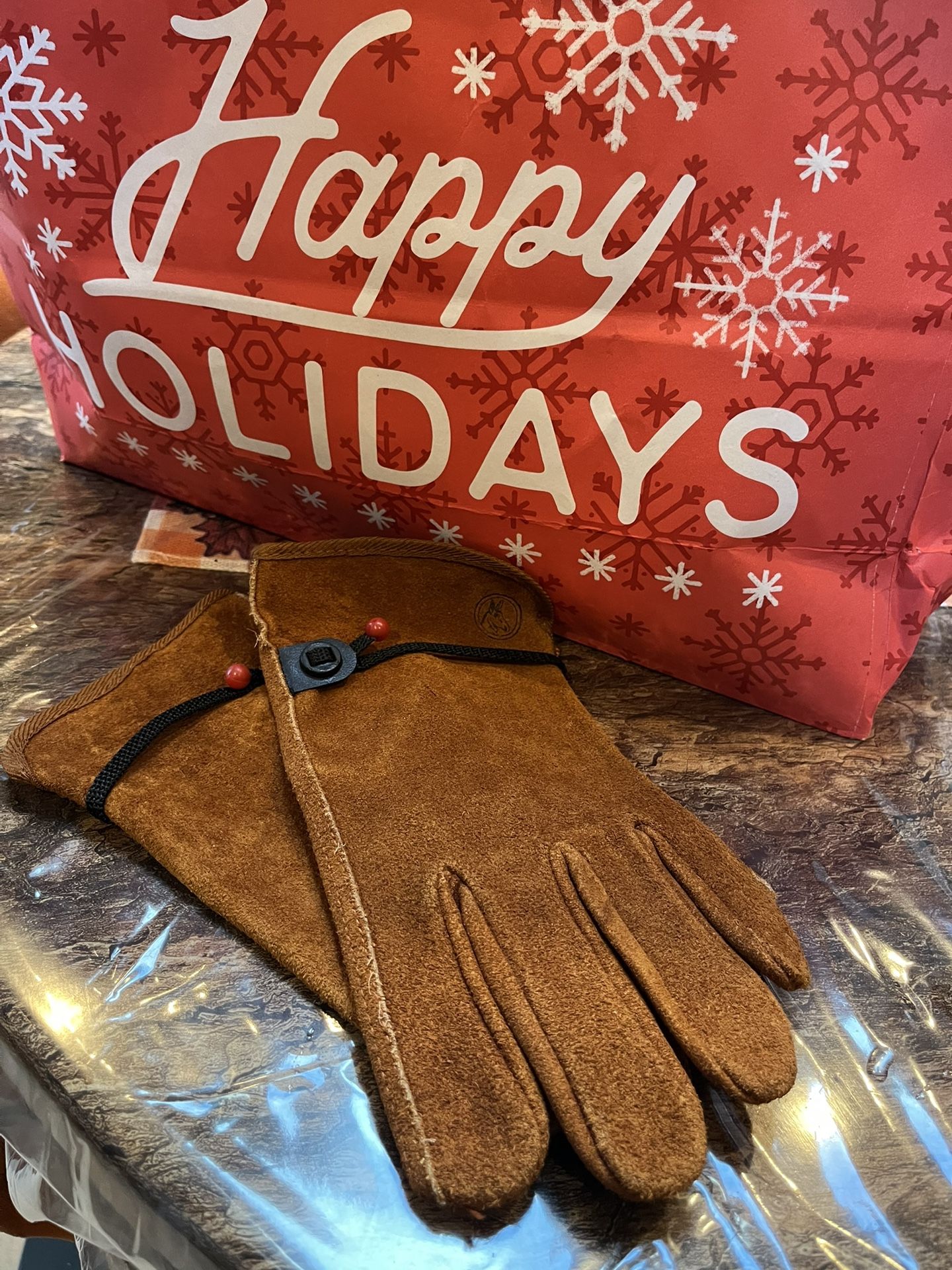 Wells Lamont Men's Tan Leather Suede Gloves Sz M