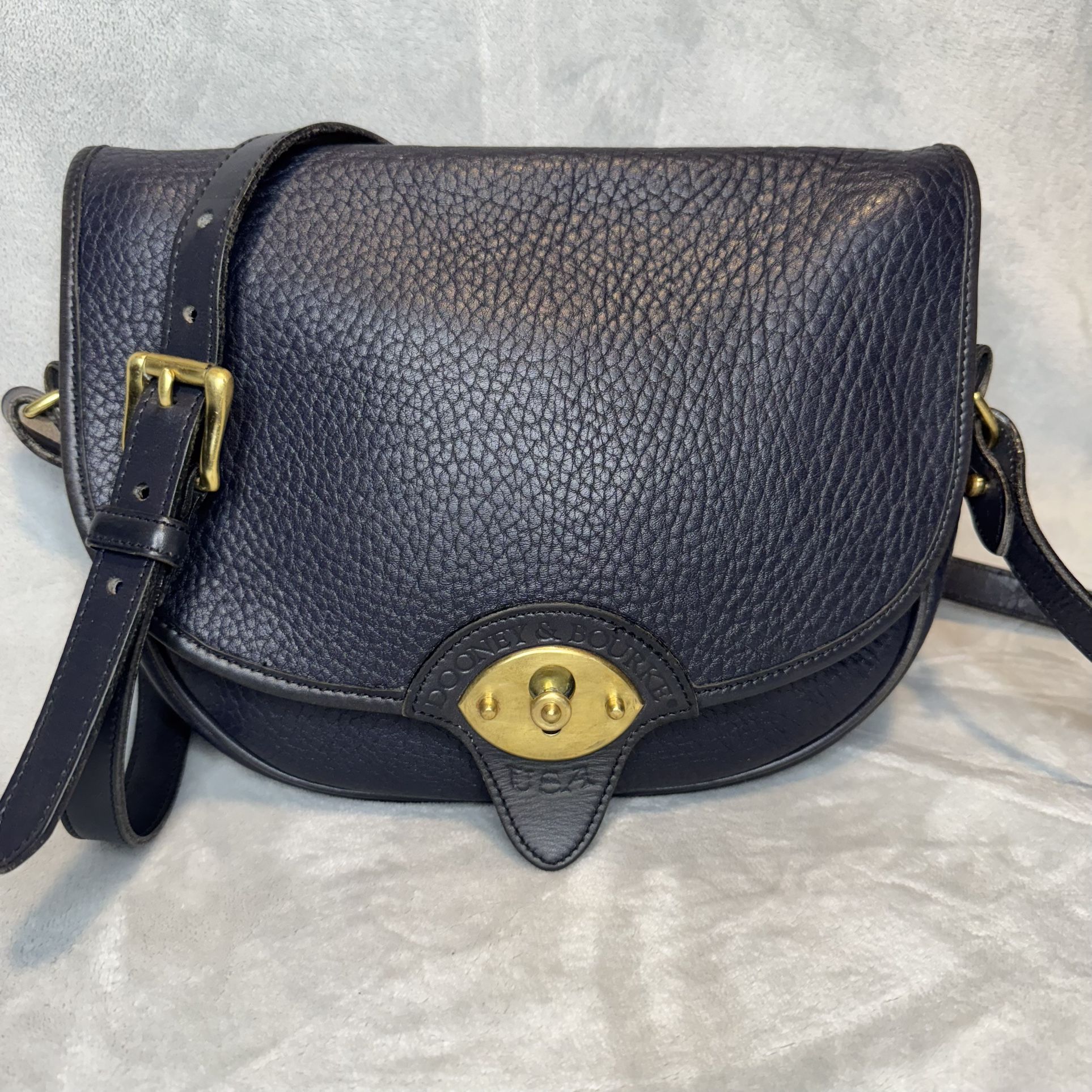 Dooney & Bourke VINTAGE Cavalry Trooper AWL Shoulder and Crossbody Bag, Navy