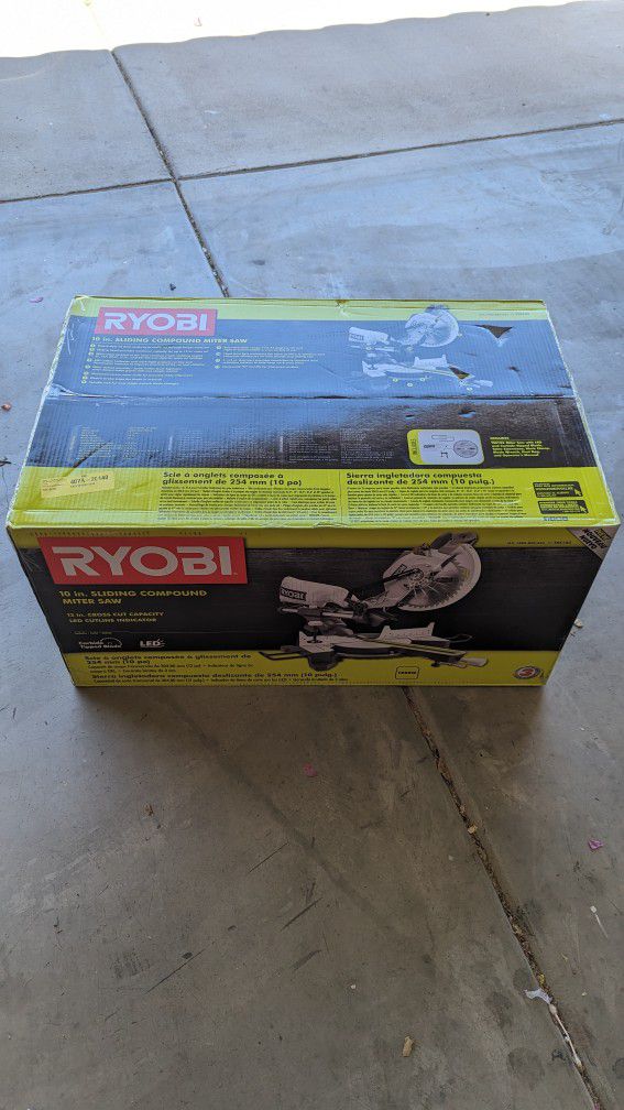 Brand New In Box Ryobi 15 Amp 10 in. Corded Sliding Compound Miter Saw for  Sale in Mesa, AZ OfferUp