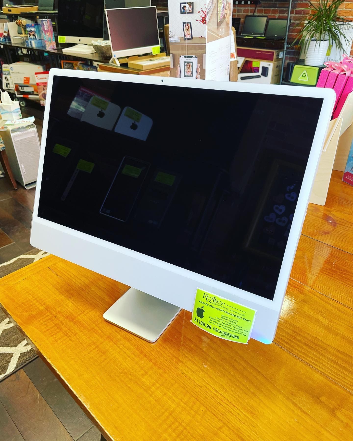 NEW OPEN BOX MANUFACTURERS WARRANTY β‘οΈ3/1/24 2021 Apple iMac M1 Chip 8GB RAM 256GB SSD 24β 4480x2520