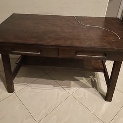 Wooden Desk With Power Outlet