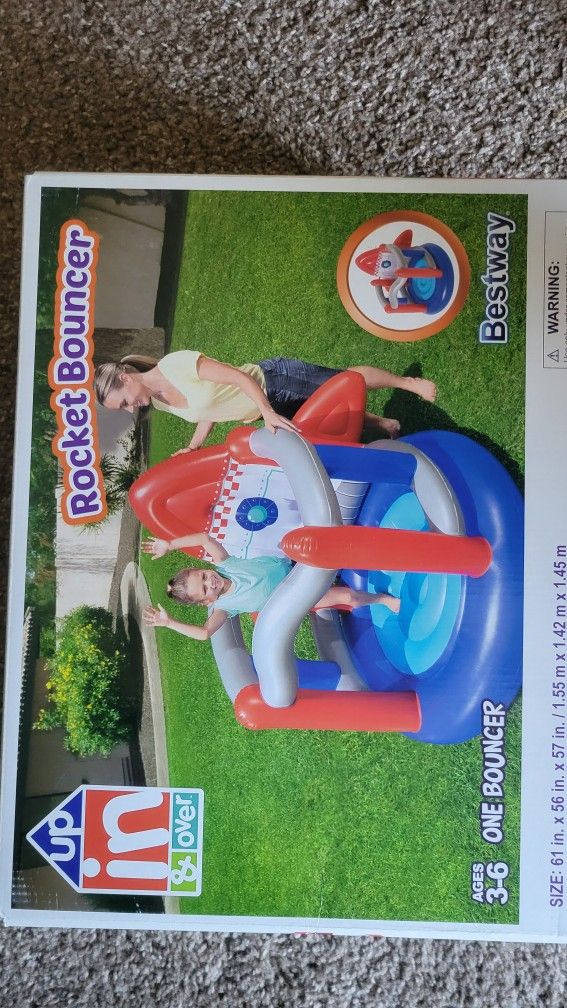 Up In And Over Bestway Rocket Bouncer New