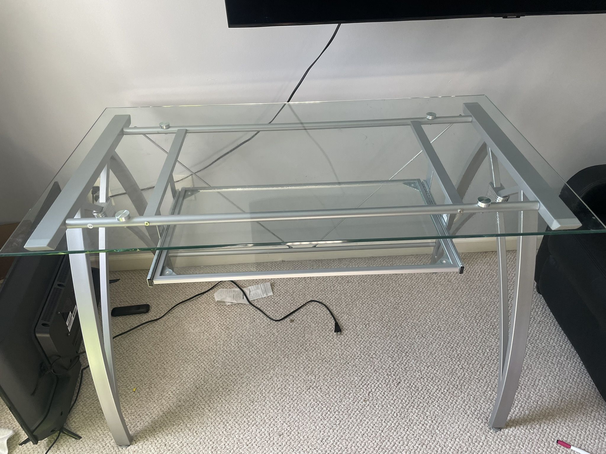 48” Glass Computer Desk