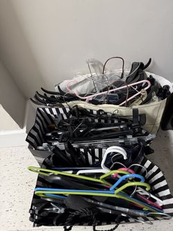 Large Lot of Assorted Plastic Clothes Hangers