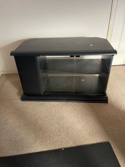 “Modern Black Swivel Entertainment Center – Great Condition!