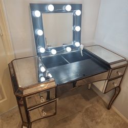 Mirrored Desk Used At Vanity