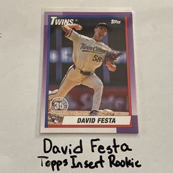 David Festa Minnesota Twins Pitcher Topps Short Print Insert Rookie Card. 