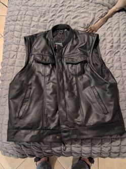 Club style leather vest