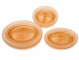 Vintage Pink Depression Glass Serving Set – 10 Pieces – New Condition
