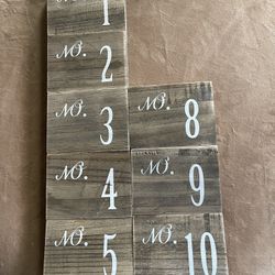 Event Table Numbers 