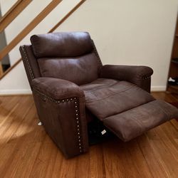 SUEDE LEATHER POWER LUXURY RECLINER