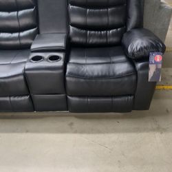 Jovi Sectional With Led Power Speaker LED light Bar And Power Recliners S419