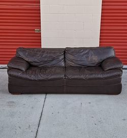 Brown Leather Sofa 
