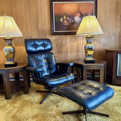 Two Antique Brass Asian Table Lamps