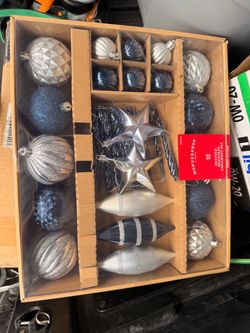 Assorted Christmas ornaments/ mini tree