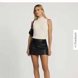Express Faux Leather High Waisted Skort