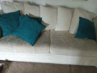 White Couch And Full Size Fram