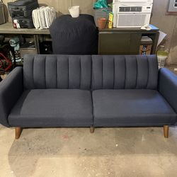 Blue Futon, Convertible Couch