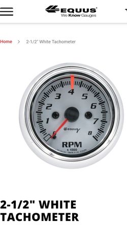 Tachometer - EQUUS - 5076 - White 2 1/2"