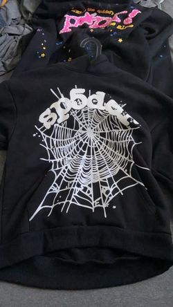 Sp5der Black Hoodie Spider Web Graphic