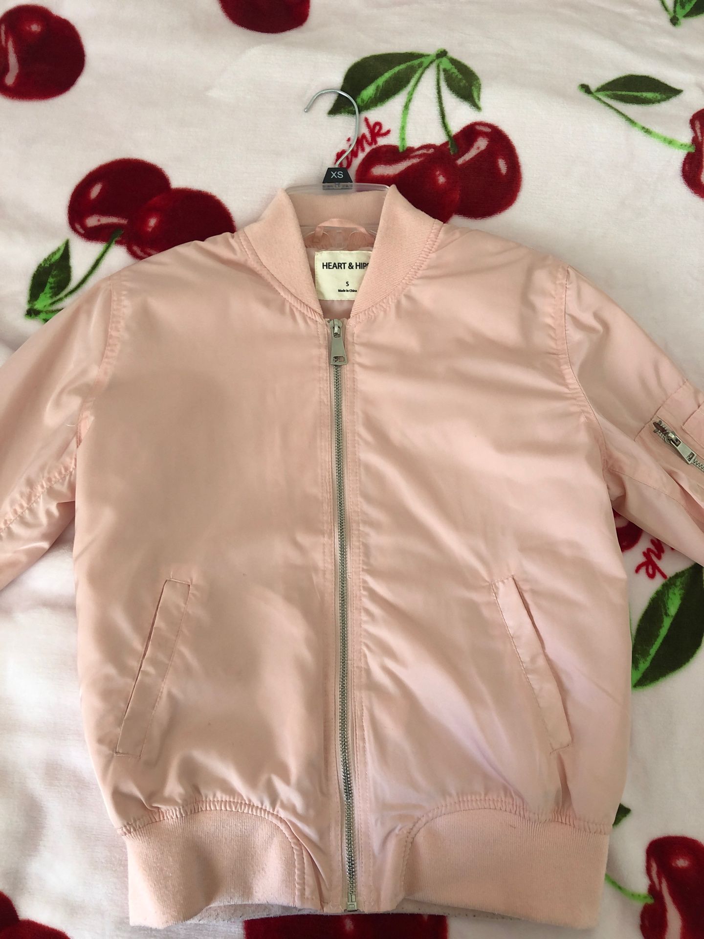 Forever 21 size small pink bomber jacket