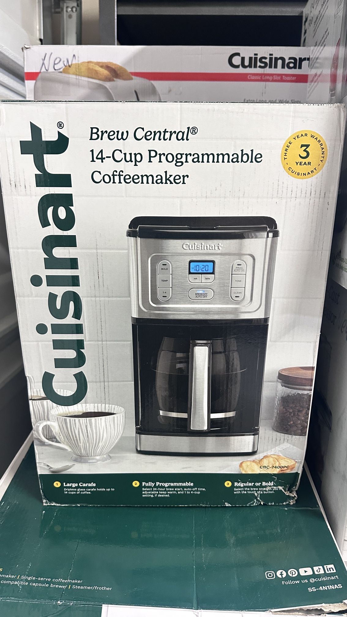 New Sealed Cuisinart Brew Central 14-cup Programmable Coffee Maker CBC-7400PC