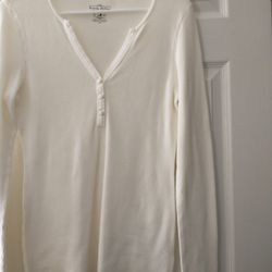 Tommy Hilfiger Off-white, V-neck Shirt (L)