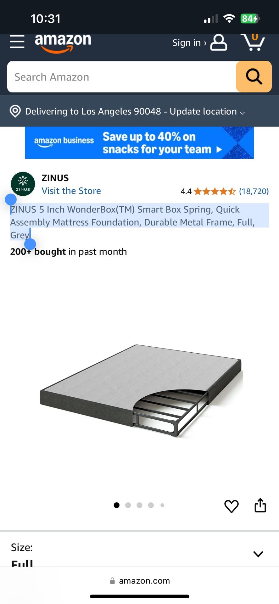 Box Spring  5inch  Full