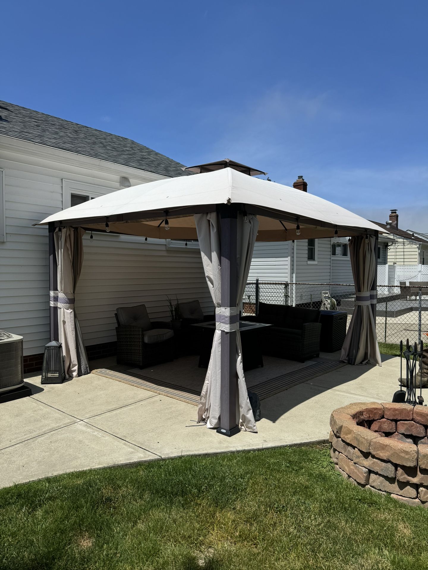 Broyhill 10x12 ft Soft Top Gazebo With Curtain and Netting