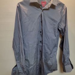 ALFANI SLIM FIT GRAY BUTTON UP LONG SLEEVE DRESS SHIRT MENS