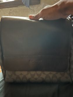 Coach Black Messenger Bag Logo Print Adjustable Strap