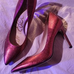 Sam Edelman Red Metallic Heels Size 10 1/2