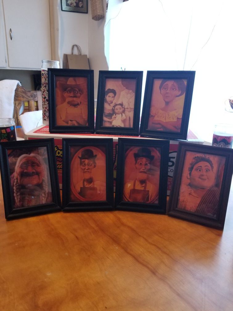 Coco Family Portrait Picture with Frame for Ofrenda Altar