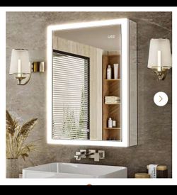 LED Anti Fog Medicine Cabinet with Clock