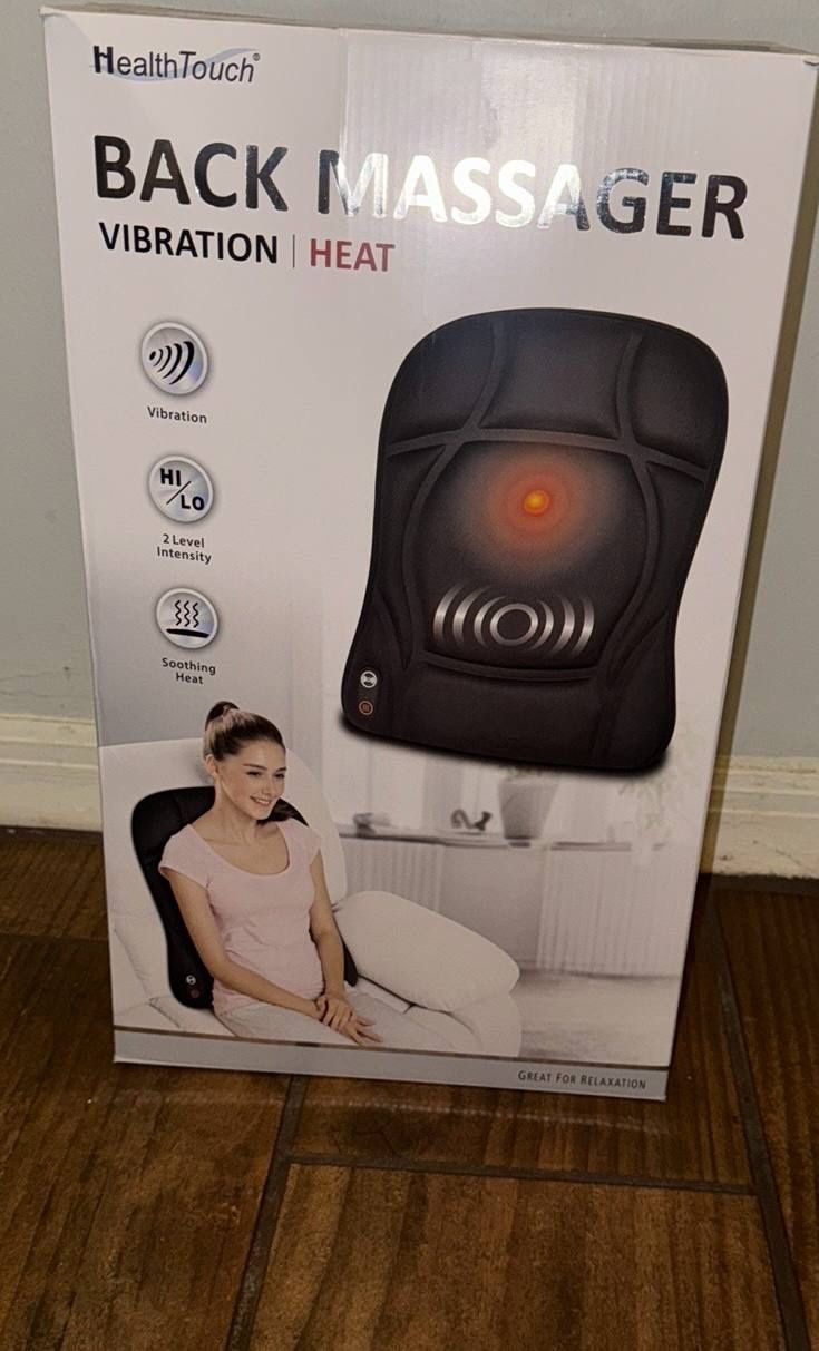 Brand New In Box Black Back Massager with Vibration and Heat