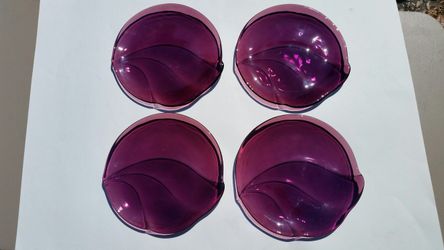 Set of 4 Unique Purple Amethyst Plates