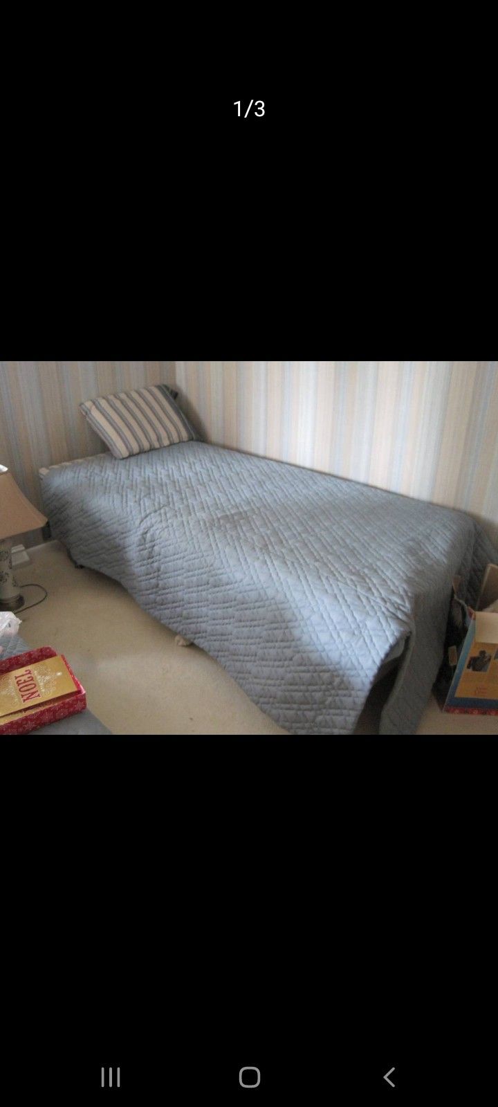 Twin Bed Mattress Box spring & Frame (Local Delivery  $10)