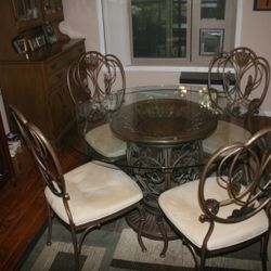 Dining Room Table Set 4-ft Glass