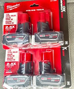 Milwaukee all 4 batteries for only $85