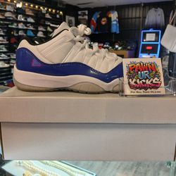 JORDAN 11 RETRO LOW WHITE CONCORD - #AH7860 100 - SIZE 8 - ORIGINAL BOX