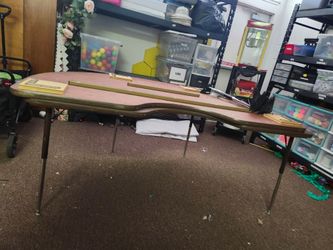 2 School Half Circle Tables & Two Trapezoid Tables (4 Tables total)
